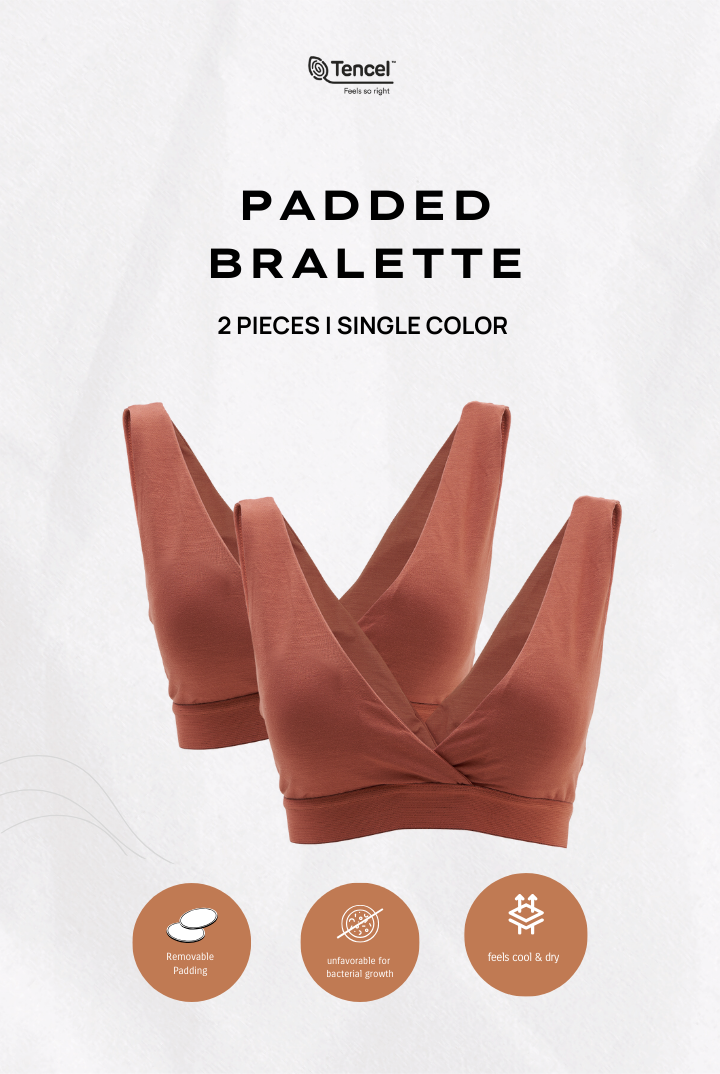 Cita Padded Bralette 2 Packs in Rosewood