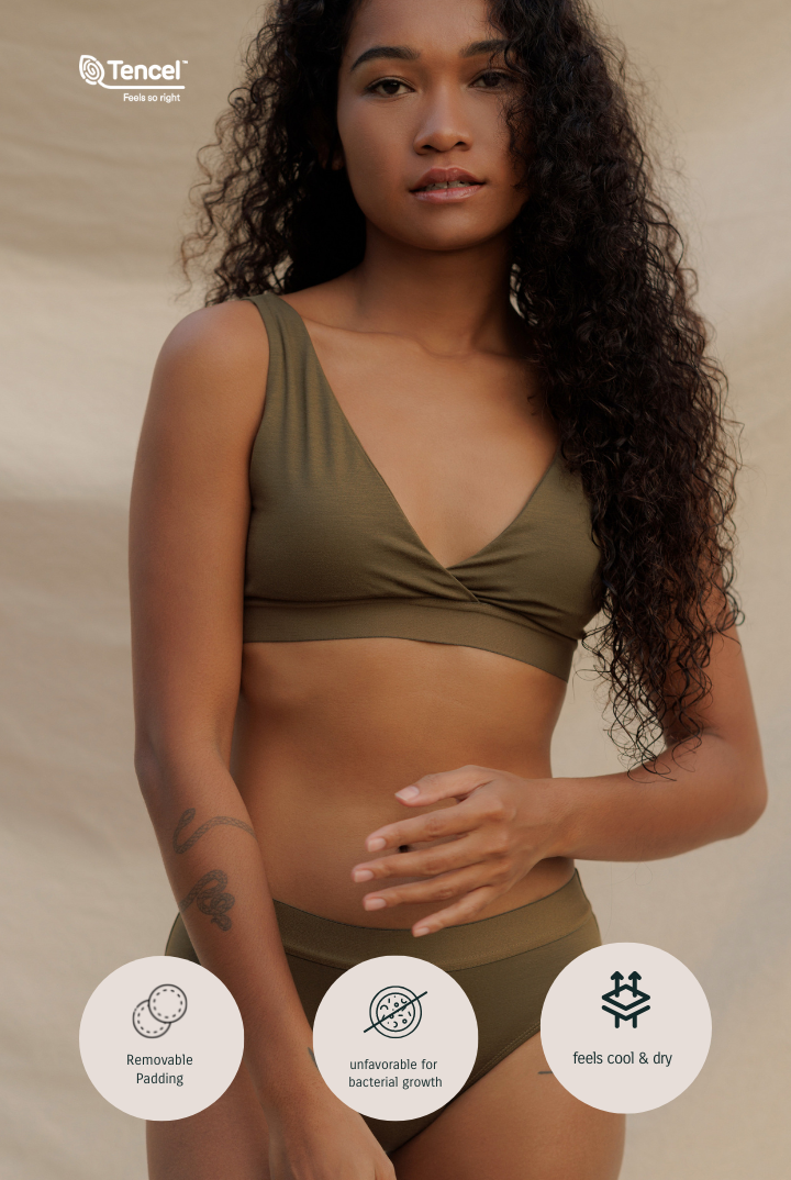 Cita Padded Bralette 2 Packs in Dark Olive
