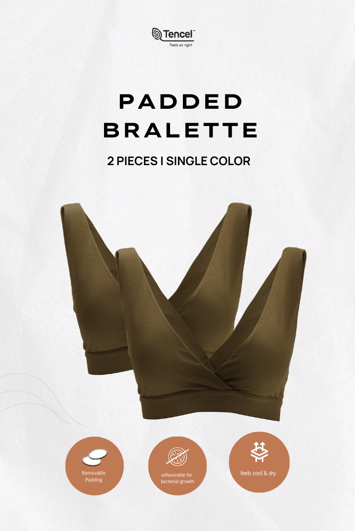 Cita Padded Bralette 2 Packs in Dark Olive