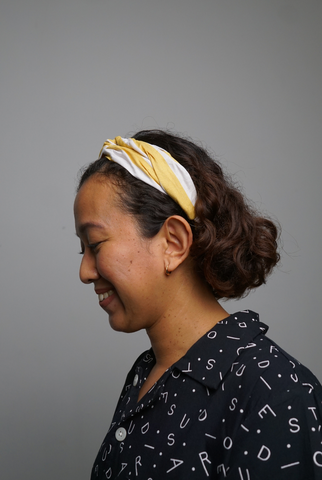 Natia Headband In Yellow Stripe