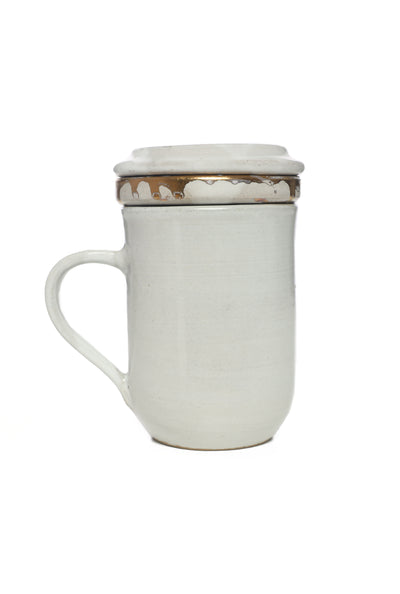 Kumai 24K Gold Luster Tea Mug with Strainer and Lid