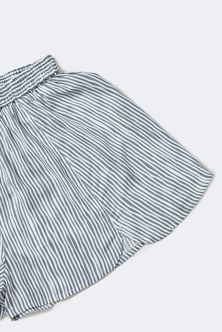 Kawa Front Slit Bottom in Grey Stripe