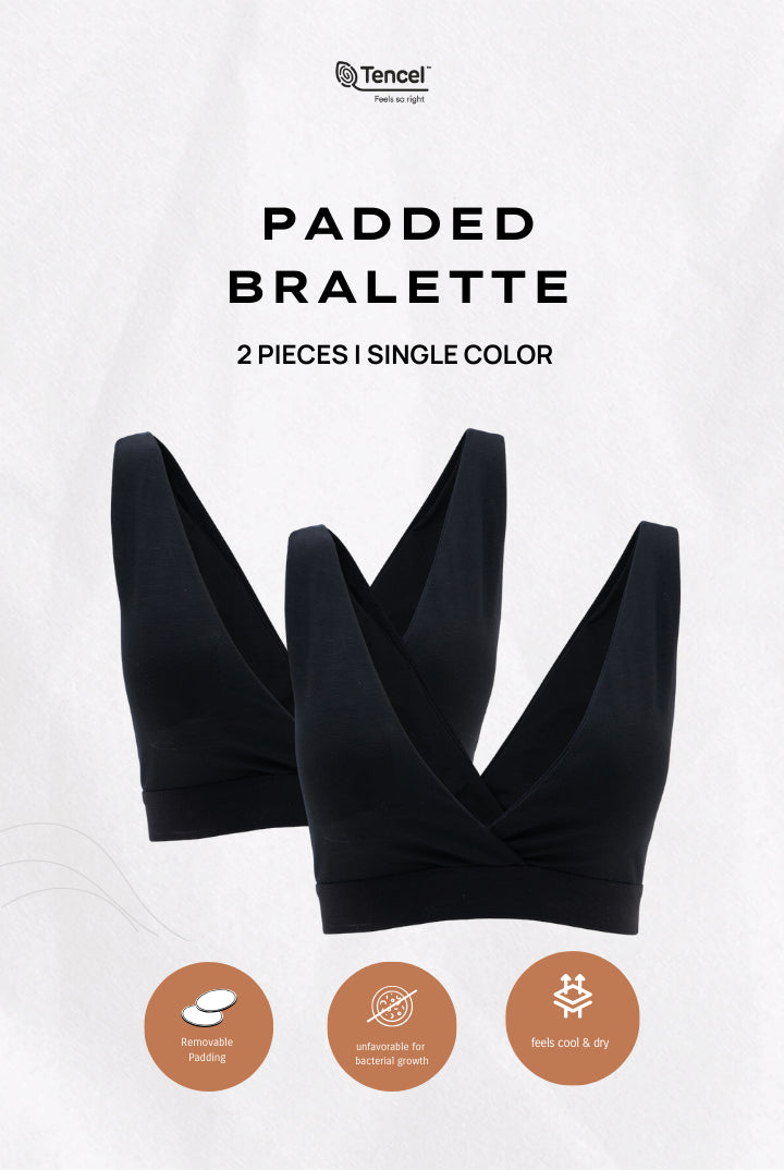 Cita Padded Bralette 2 Packs in Black