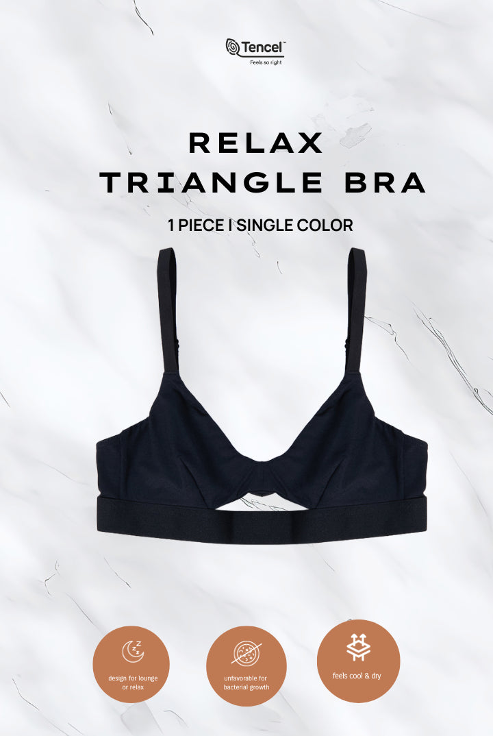 Padma Tencel Triangle Bra in Black