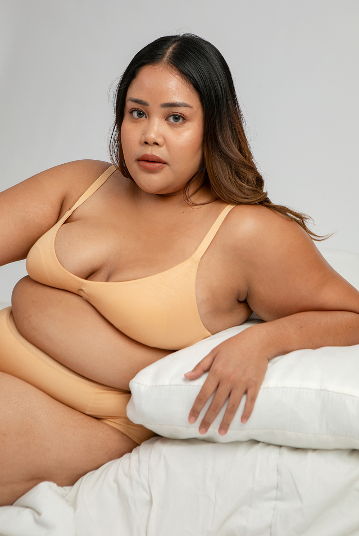 Salina Cut Out Padded Bra in Beige