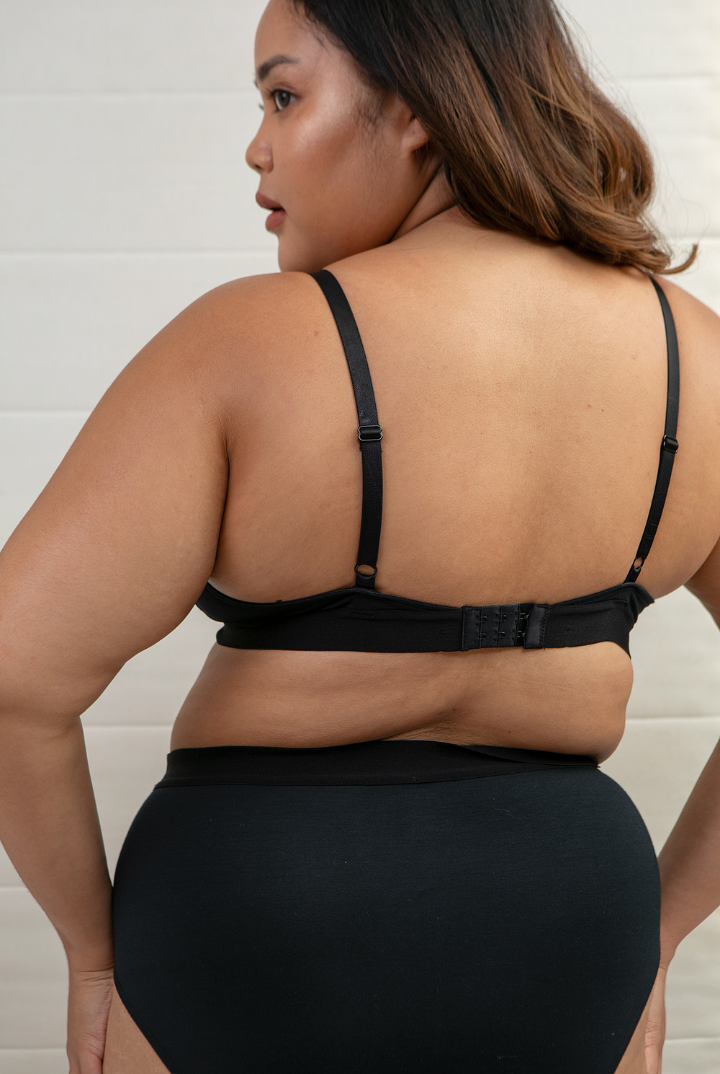 Tara High Waist Brief Panty in Black