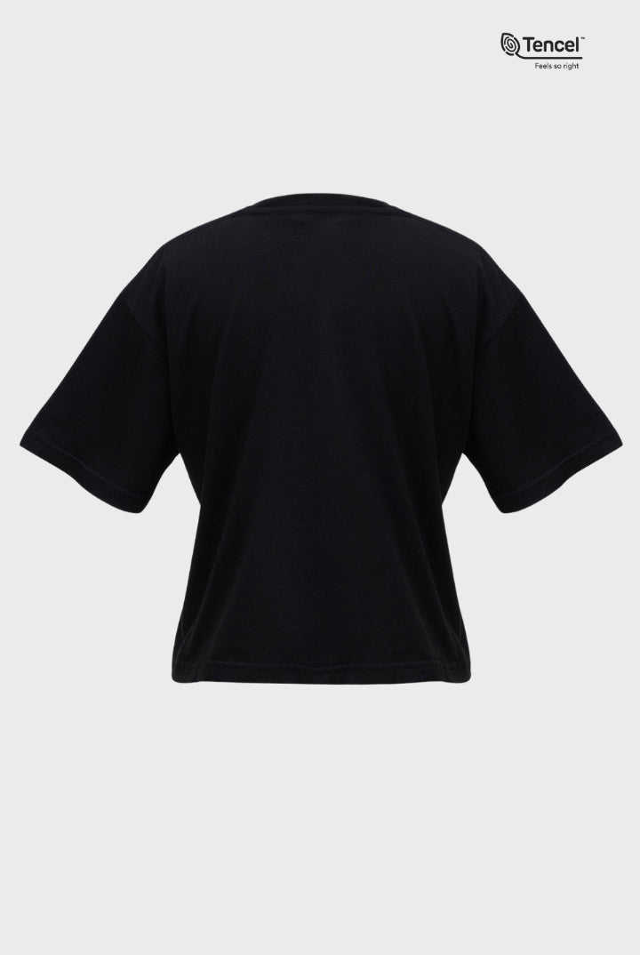 Baia Cropped T-shirt in Black
