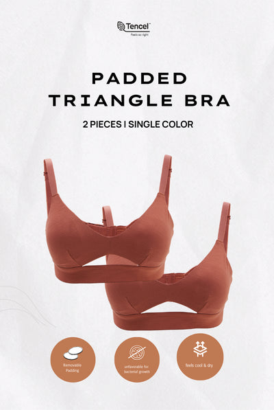 Padma Padded Tencel Triangle Bra 2 Packs in Rosewood