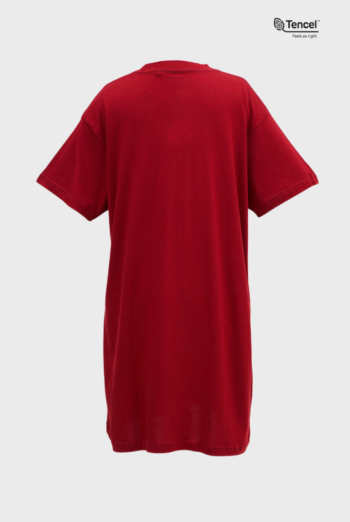 Maro T-Shirt Dress in Ruby Red