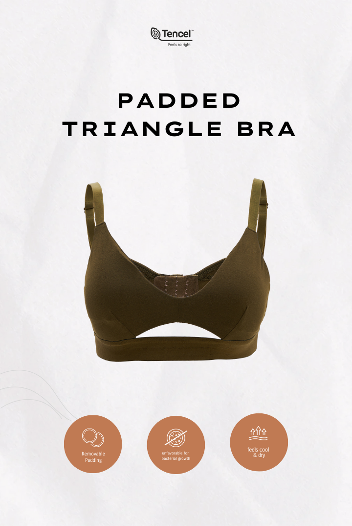 Padma Padded Tencel Triangle Bra in Dark Olive
