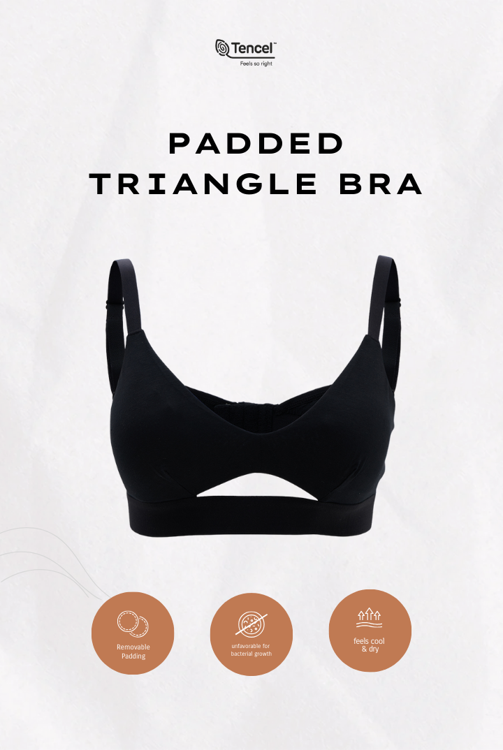 Padma Padded Tencel Triangle Bra in Black