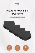 Tara High Waist Brief Panty 4 Packs in Black