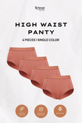 Tara High Waist Brief Panty 4 Packs in Rosewood