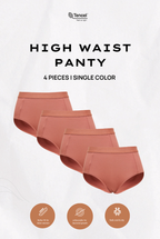 Tara High Waist Brief Panty 4 Packs in Rosewood