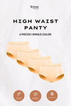 Tara High Waist Brief Panty 4 Packs in Beige