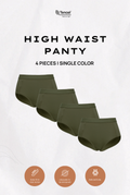 Tara High Waist Brief Panty 4 Packs in Dark Olive