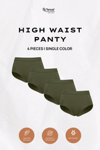 Tara High Waist Brief Panty 4 Packs in Dark Olive