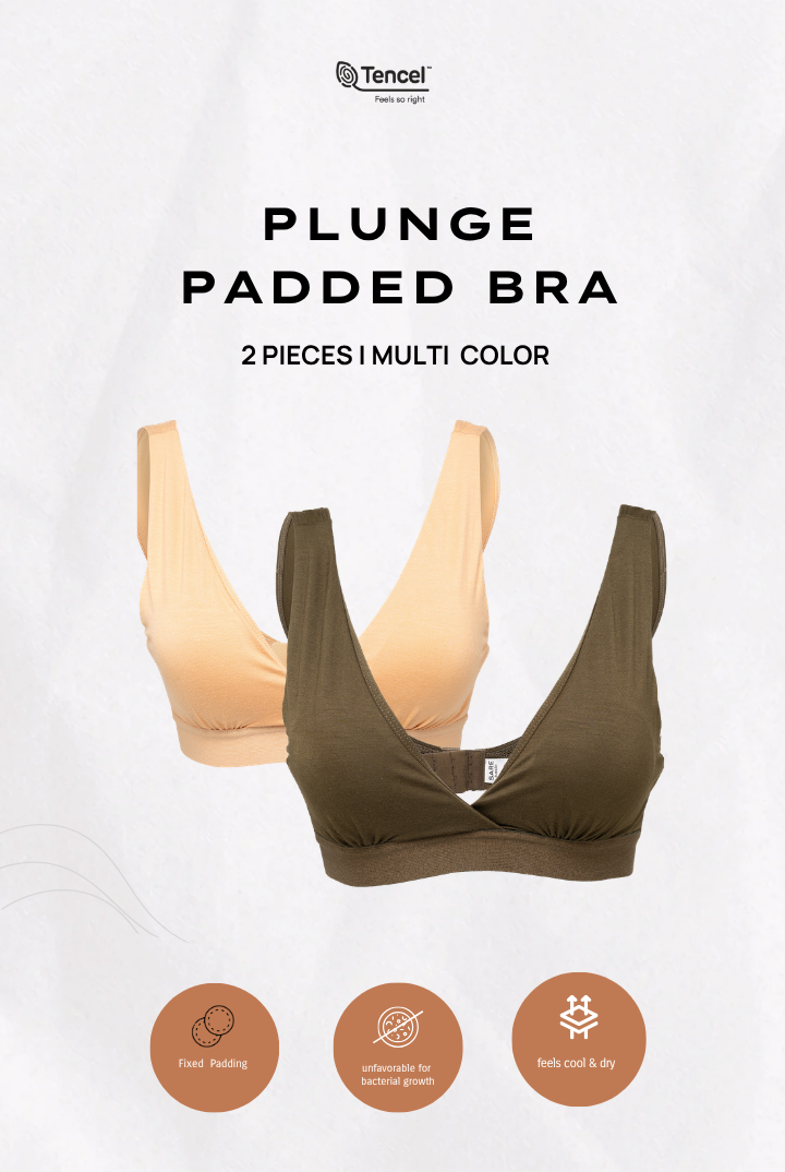 Kemala Plunge Padded Bra 2 Packs in Mix Color 2