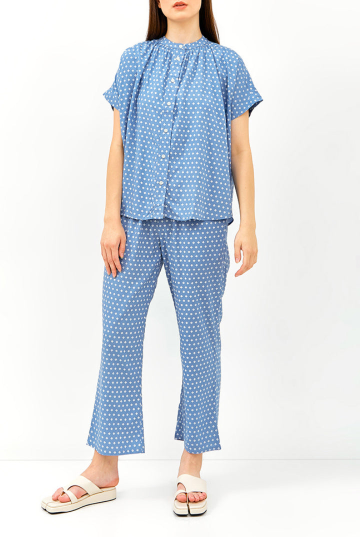 Toba Pajama Top in Sky Bijou