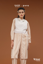 Gala Mandarin Collar Tunic in Sand Woven