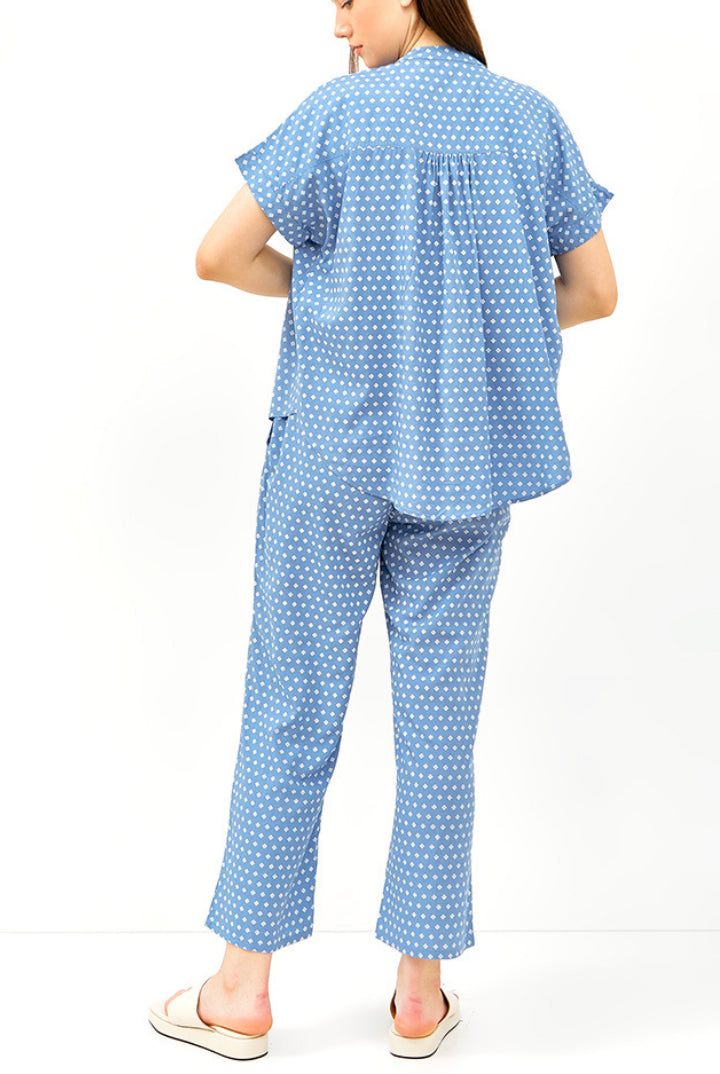 Toba Pajama Top in Sky Bijou