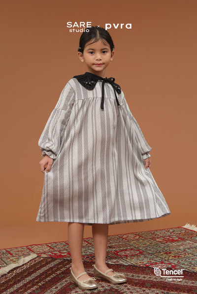 Liran Kids Babydoll Dress in Stone Woven