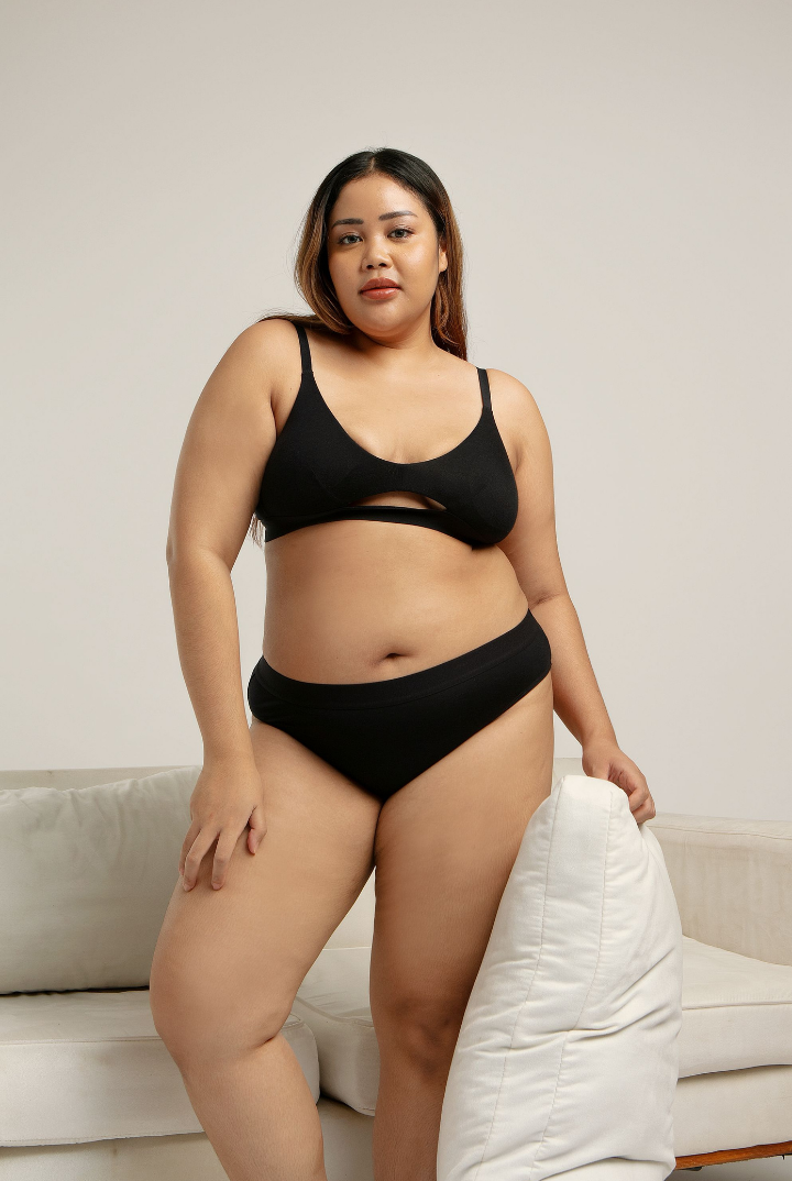 Padma Padded Tencel Triangle Bra in Black