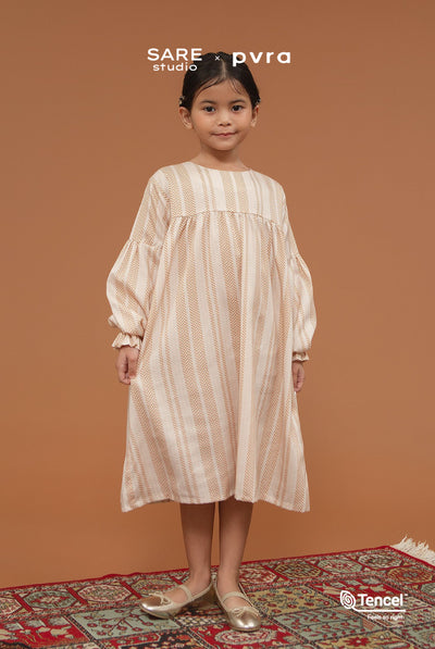 Liran Kids Babydoll Dress in Sand Woven