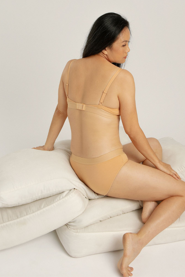 Padma Removable Padded Tencel Triangle Bra 2 Packs in Beige