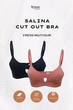 Salina Cut Out Padded Bra 2 Packs in Mix Color