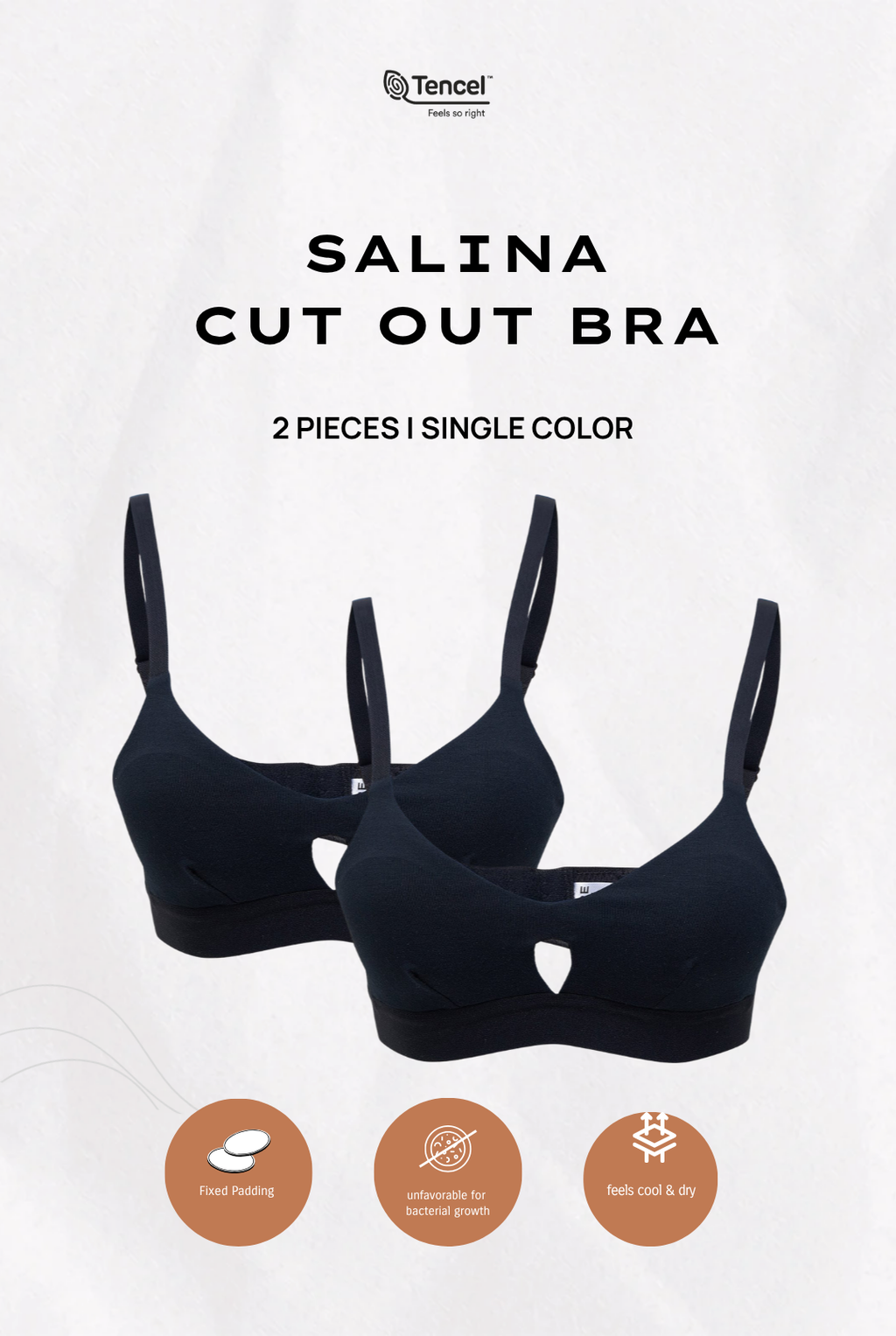 Salina Cut Out Padded Bra 2 Packs