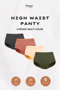 Tara High Waist Brief Panty 4 Packs in Mix Color