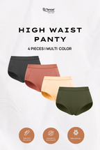 Tara High Waist Brief Panty 4 Packs in Mix Color