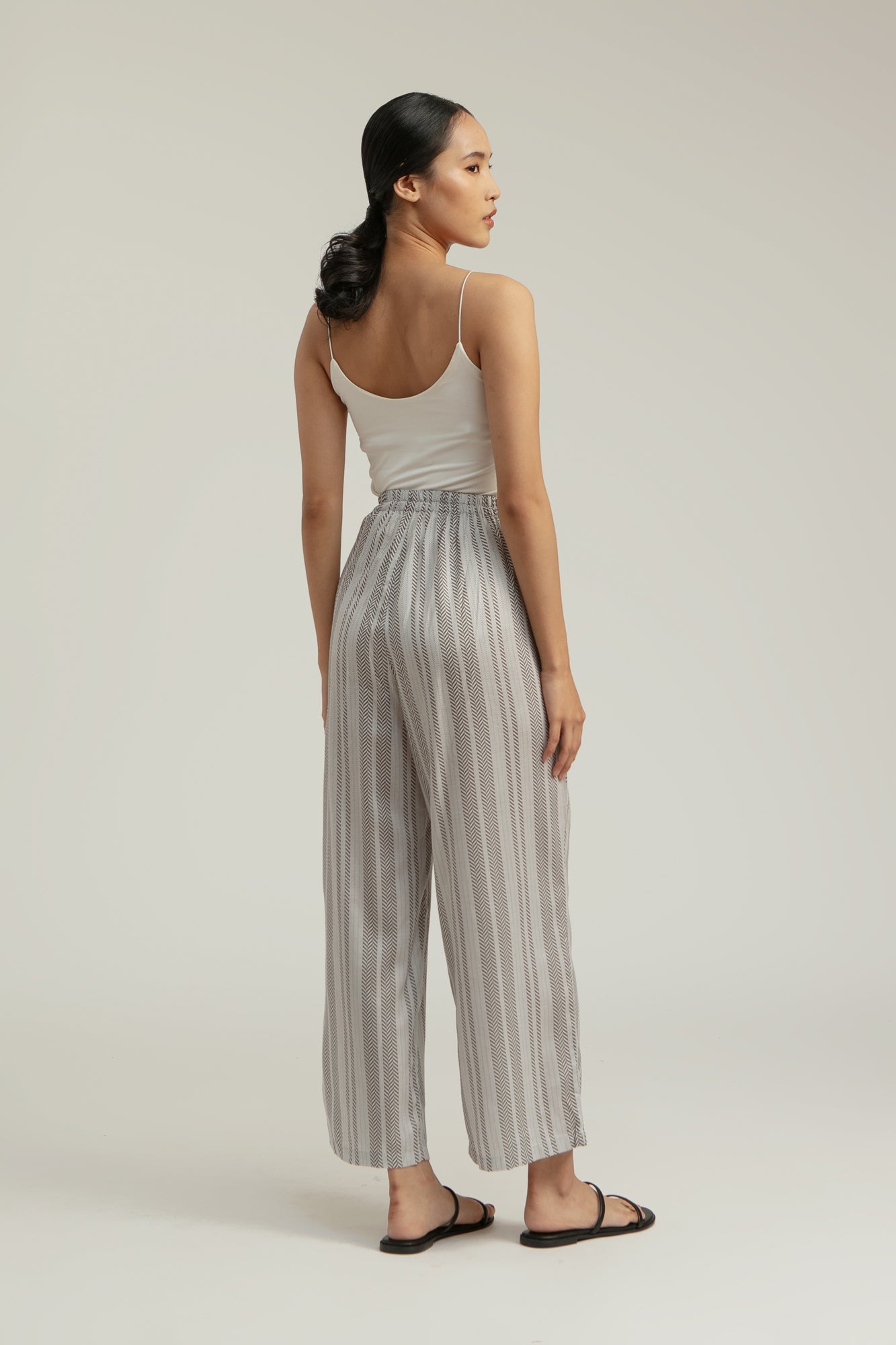 Loa High Waist Pants in Stone Woven