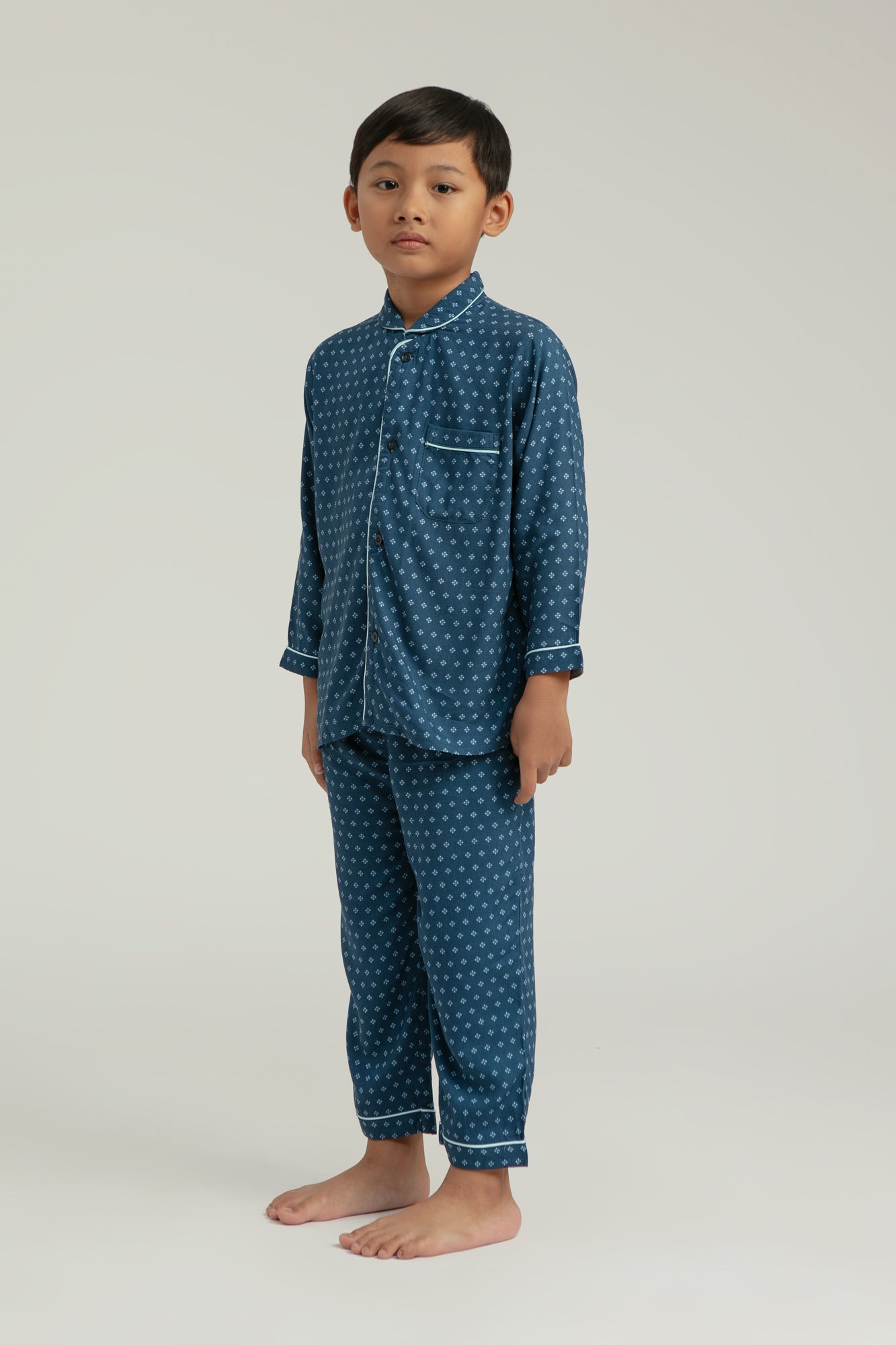 Praya Parigi Kids Long Sleeve Set in Navy Bijou