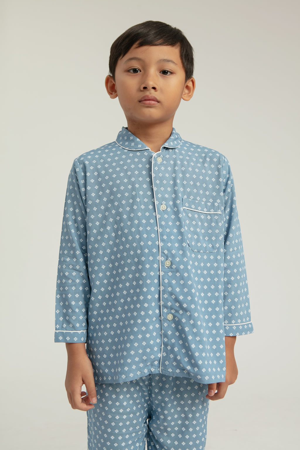 Praya Parigi Kids Long Sleeve Set in Sky Bijou