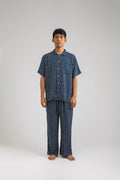 Kasturi Pajama Set in Navy Dadu