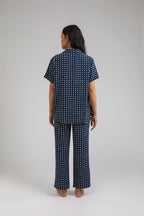 Kasturi Pajama Set in Navy Dadu