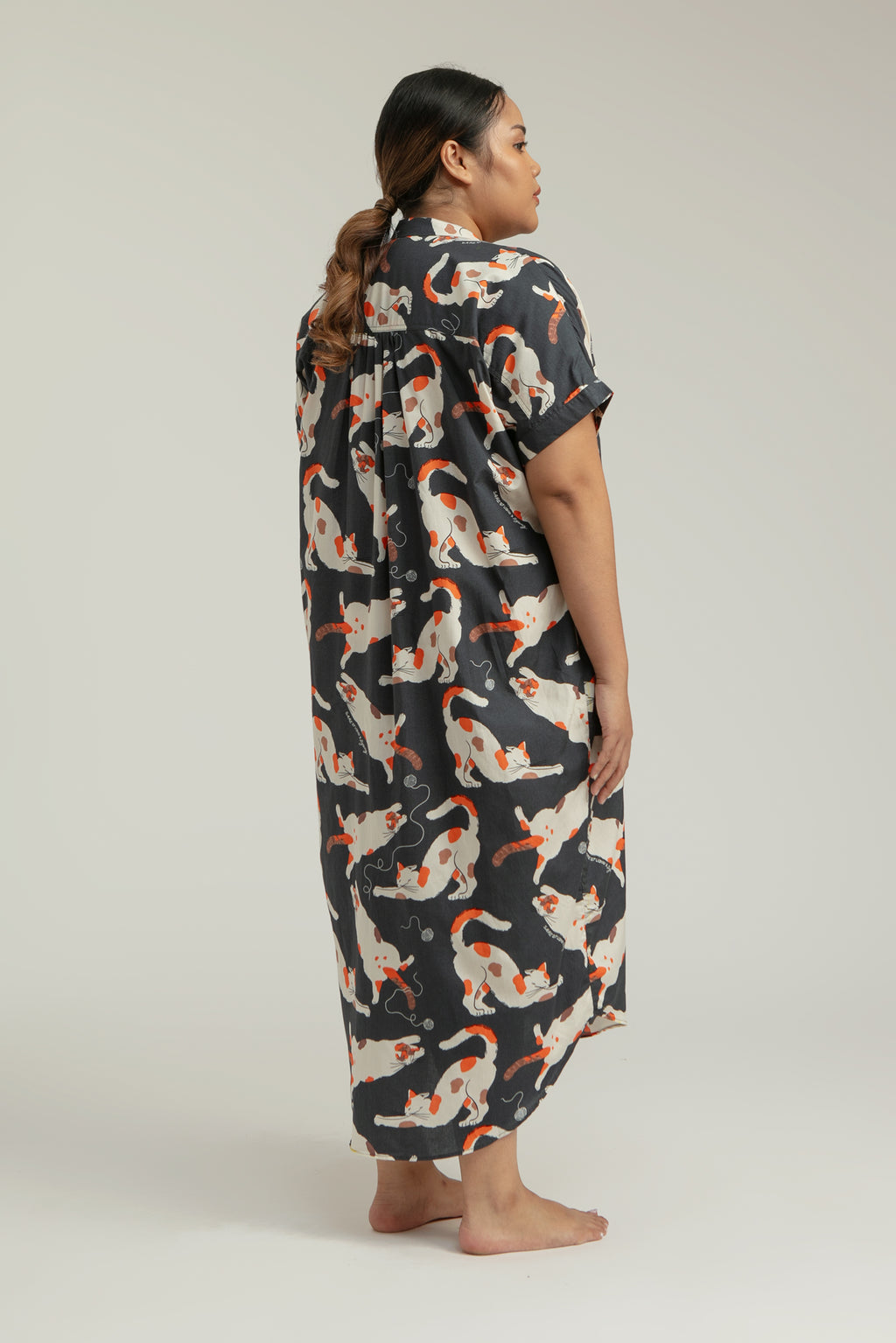 Obi Loose Dress in Grey Gembul