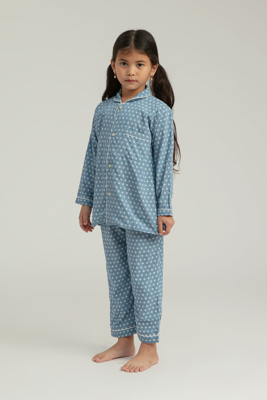 Praya Parigi Kids Long Sleeve Set in Sky Bijou