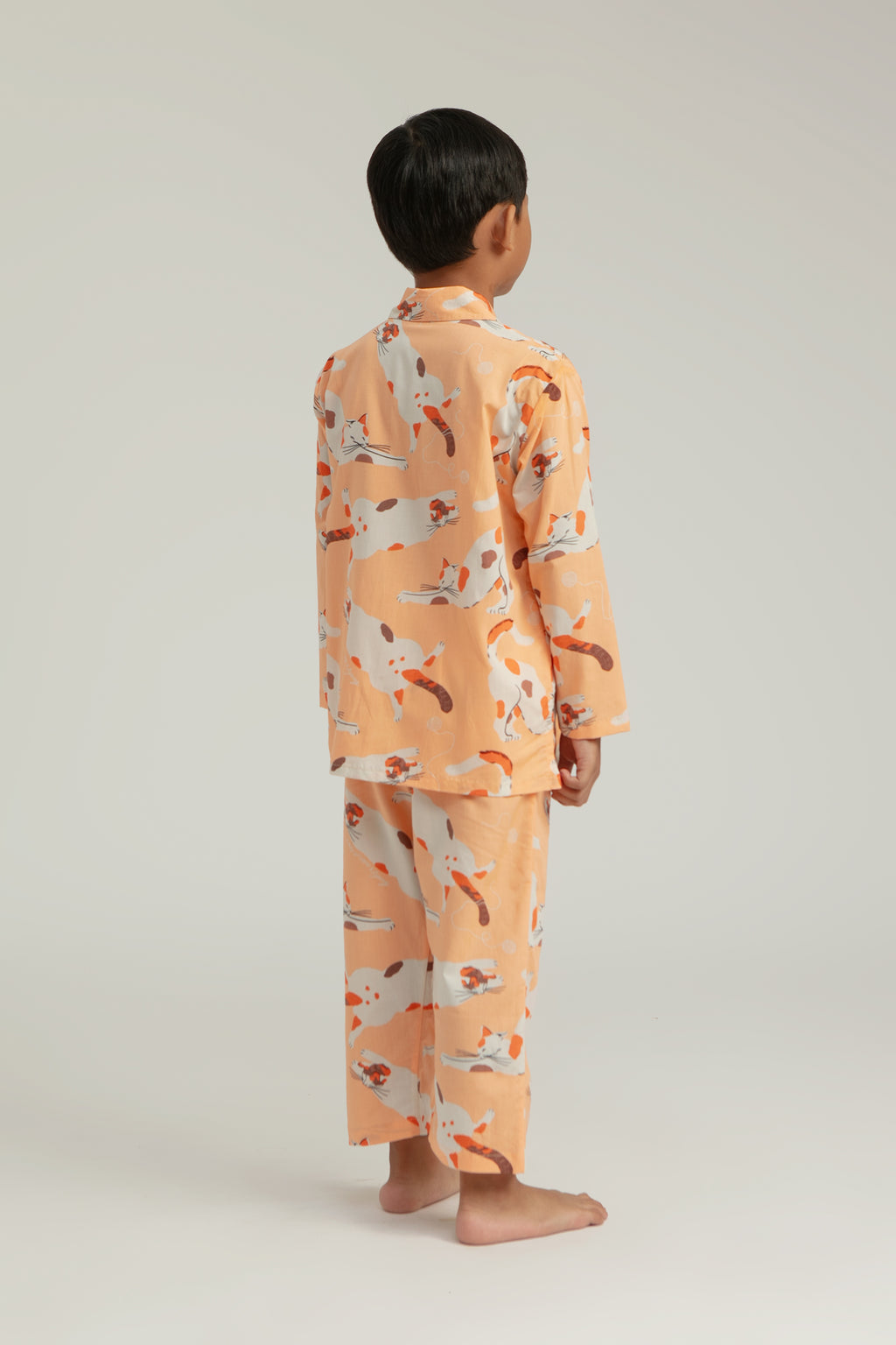 Praya Parigi Kids Long Sleeve Set in Peach Gembul