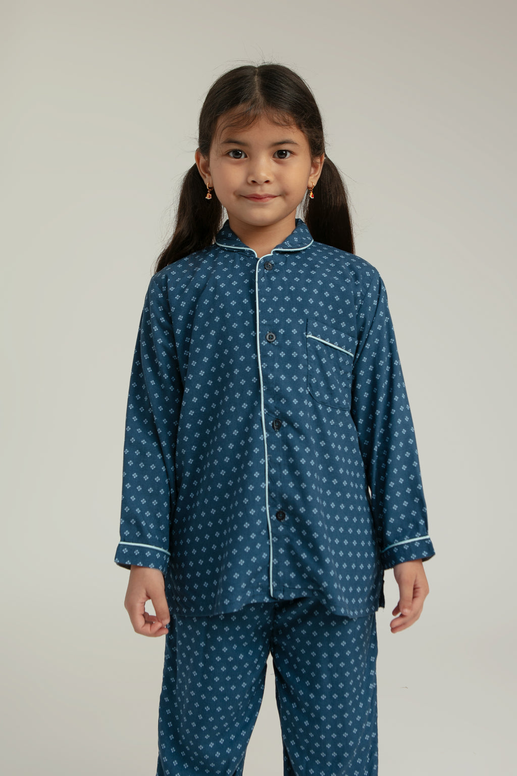 Praya Parigi Kids Long Sleeve Set in Navy Bijou