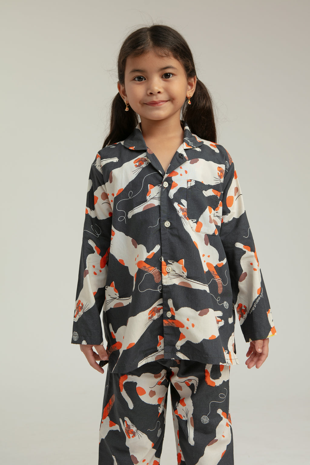 Praya Parigi Kids Long Sleeve Set in Grey Gembul