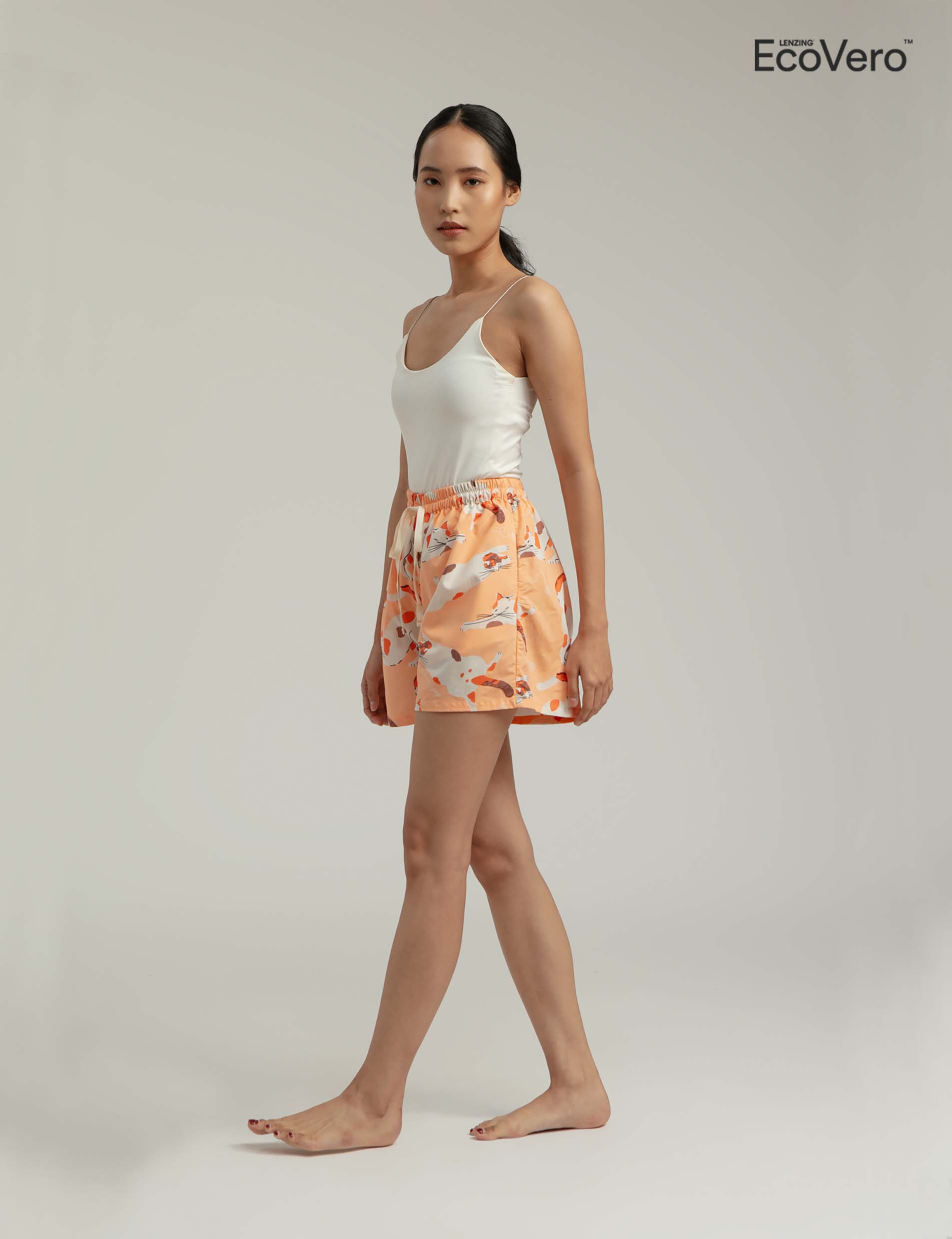 Mariri Pajama Shorts in Peach Gembul