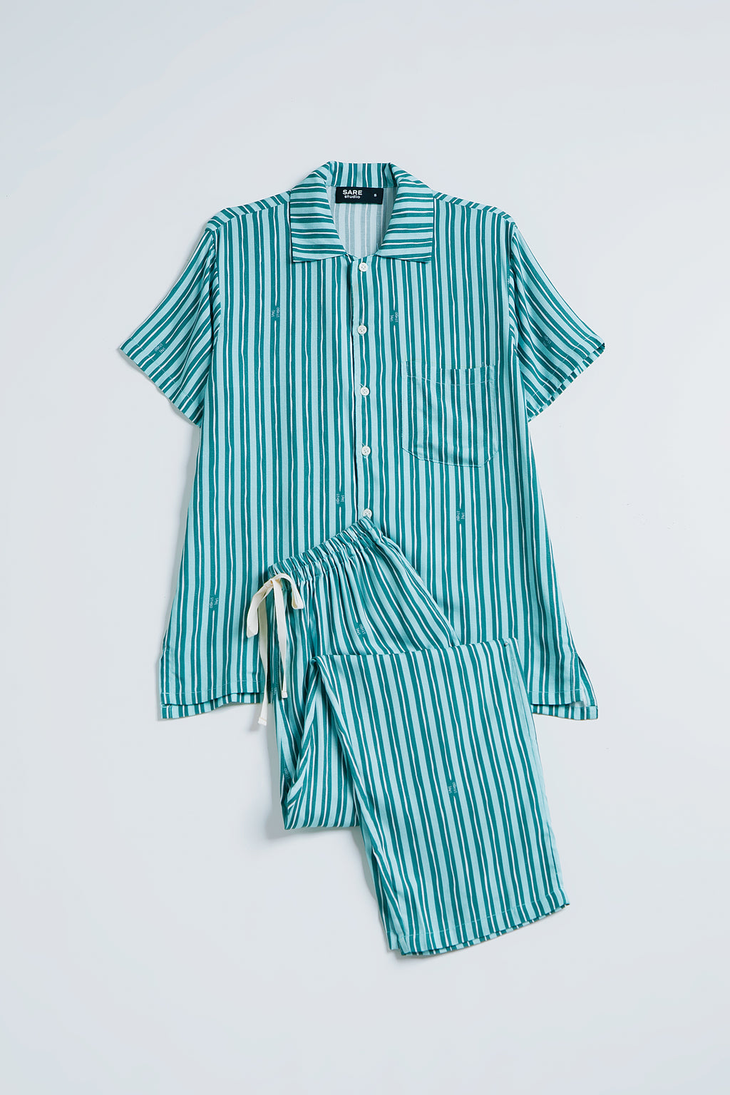 Kasturi Pajama Set in Ocean Salur