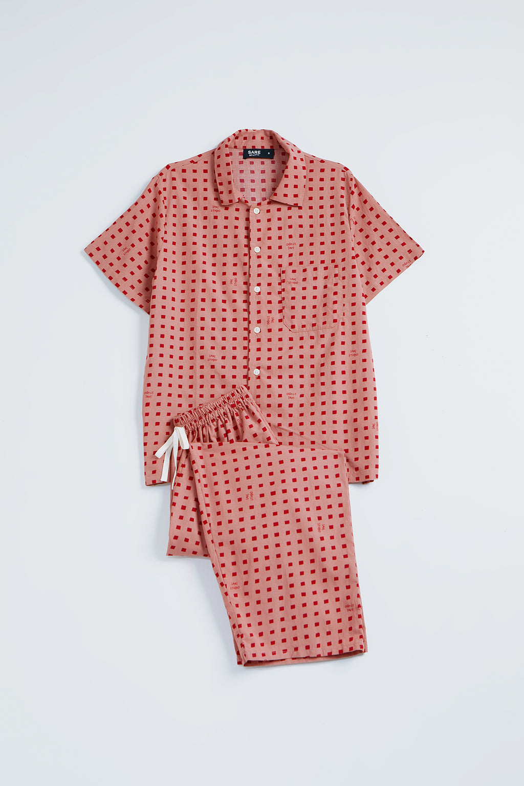 Kasturi Pajama Set in Rosewood Dadu