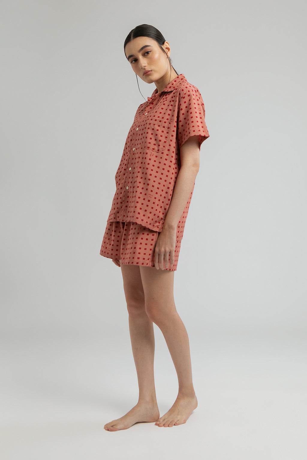 Manggis Pajama Set in Rosewood Dadu