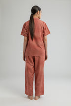 Kasturi Pajama Set in Rosewood Dadu