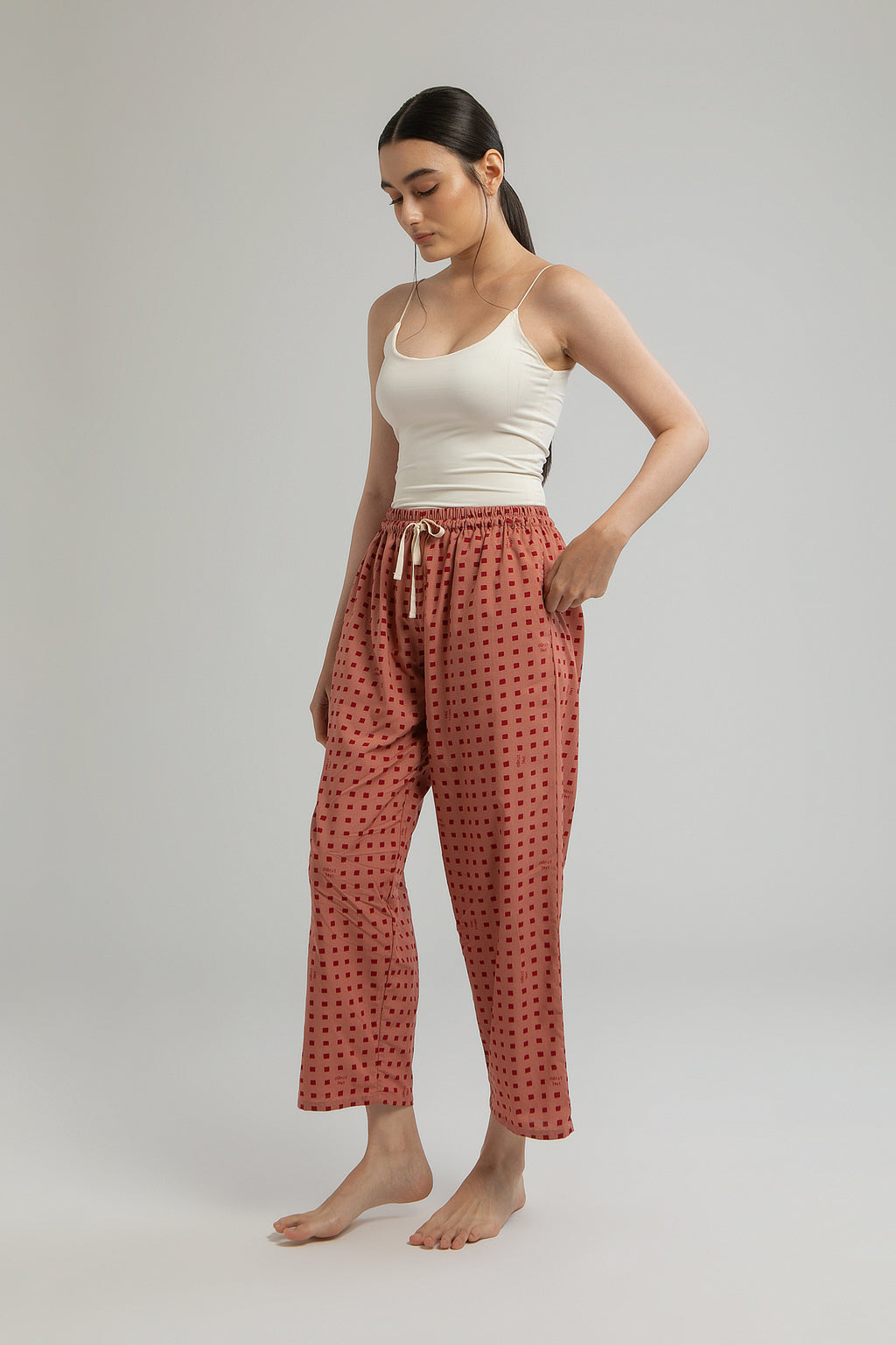 Kasturi Pajama Set in Rosewood Dadu