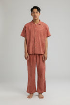 Kasturi Pajama Set in Rosewood Dadu